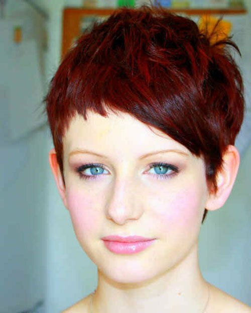 Red Pixie Hair Cut