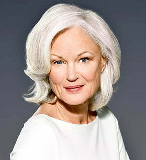 Short hair styles for women over 60 with white hair