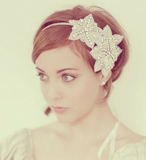 Bride with short hair wedding hairstyles