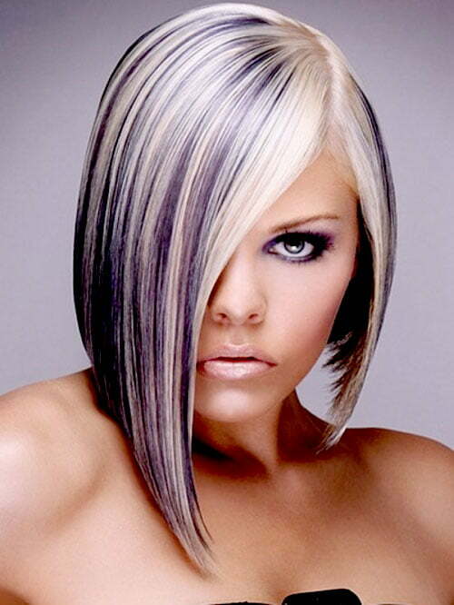 Funky colors on a short haircut give a trendy look.