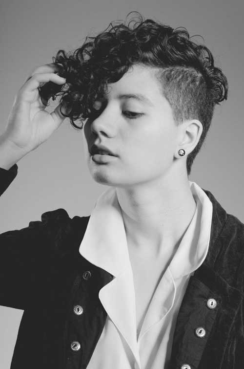 Short curly undercut hairstyle