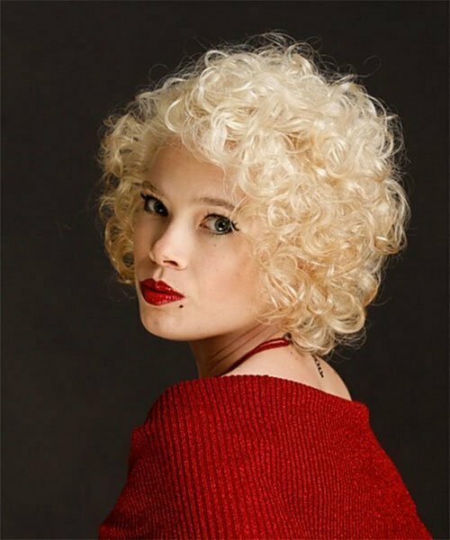 Short blonde curly haircuts