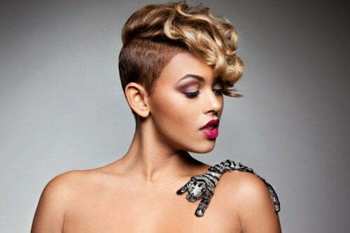 Short half shaved hairstyles for black women