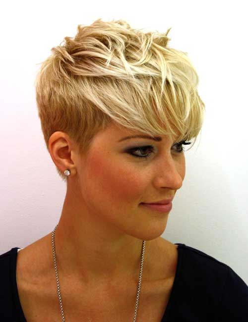 Another stylish and cute short haircut with a unique blonde hair color ...