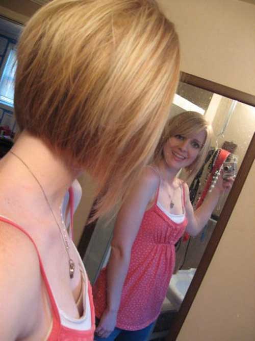 back view of the classic short bob hairstyle . People believe that bob ...