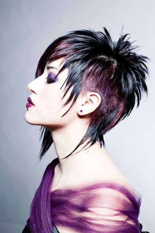 Black and purple short hair
