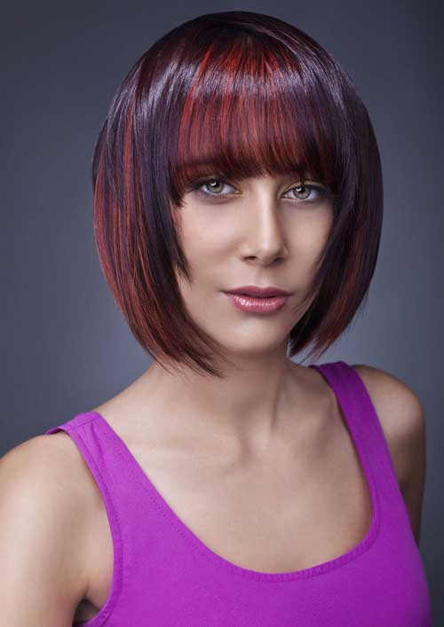 Short haircuts with red highlights