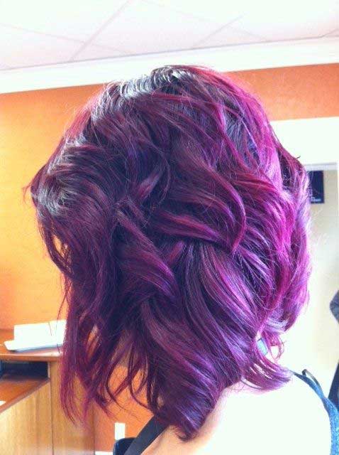 Short Wavy Purple Hairstyle