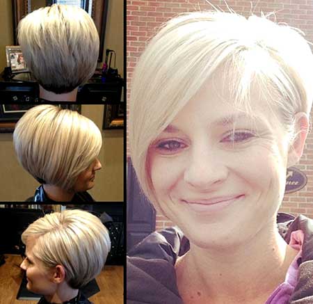 Layered and Long Asymmetrical Blond Pixie Hairdo