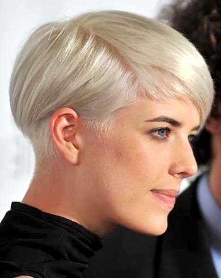 Blonde Colored Short Pixie Haircut for Girls