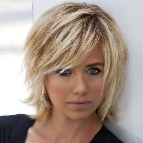 Best Blonde Chopped Bob with Side Bangs