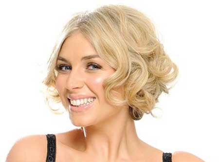 Side Parted Short Curly Haircut for Girls