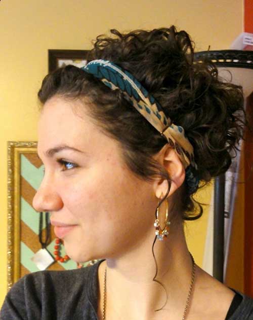 Curly Hairstyle Updo with Headband