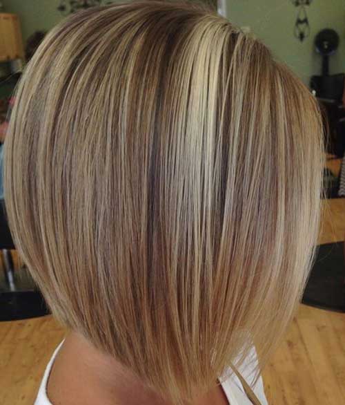 Inverted Bob with Highlights for Fine Hair