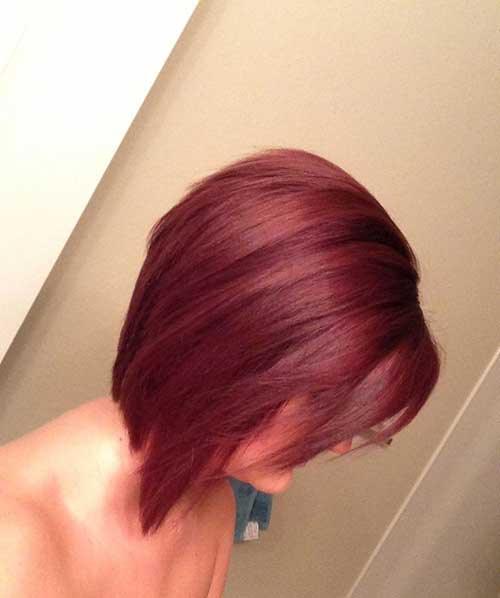 Red Inverted Bob Hair