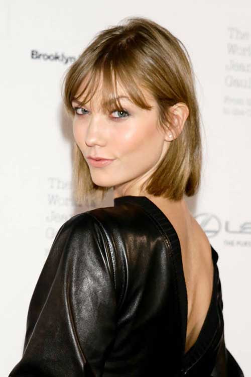 Karlie Kloss Blonde Hairstyle with Bang