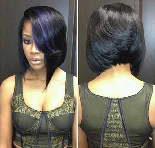 Dark Blue Lighted Bob Hair for Black Women