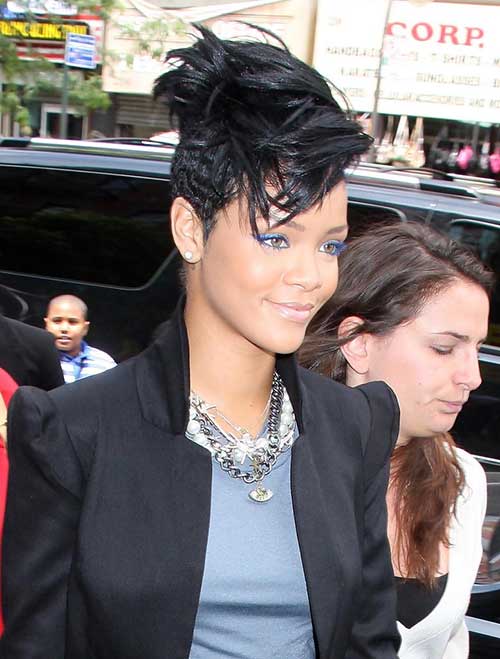 Rihanna Cool Mohawk Hairstyles for Black Women