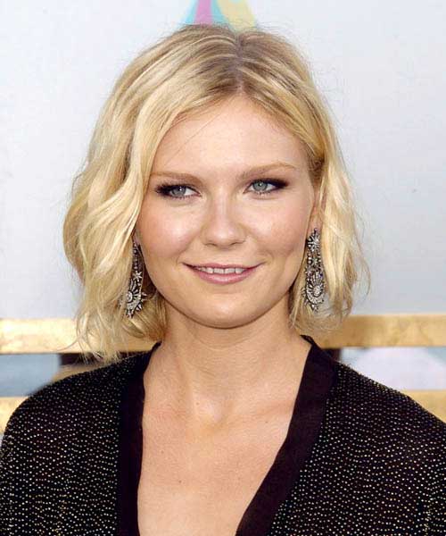 Kirsten Dunst Bob Hairstyle for Round Face