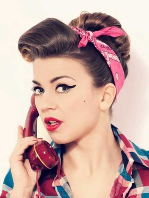 50s Pin Up Hairstyles for Short Hair with Headband