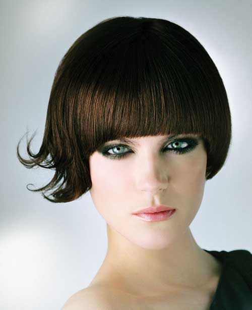 Brunette Bob with Bangs Hairstyles