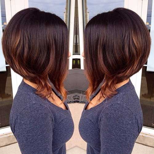 Brunette Bob Hairstyles with Highlights