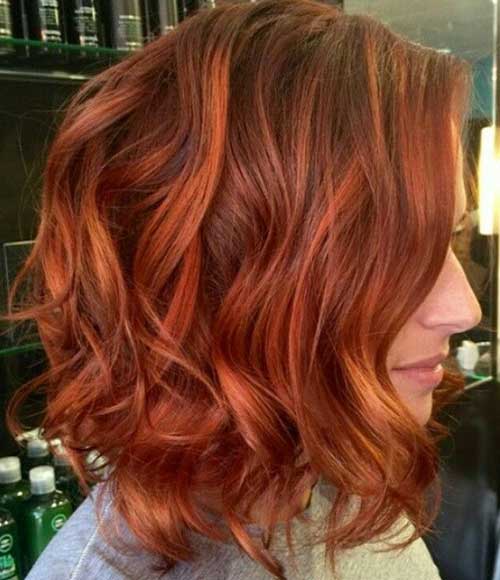 Curly Wavy Red Bob Hairstyles