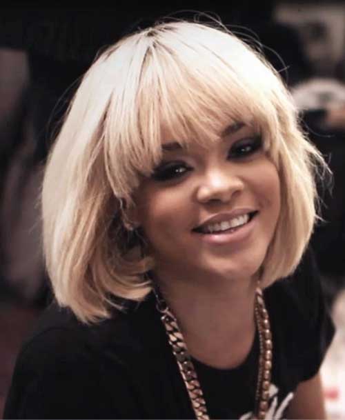 Rihanna Short Blonde Bob Hairstyles