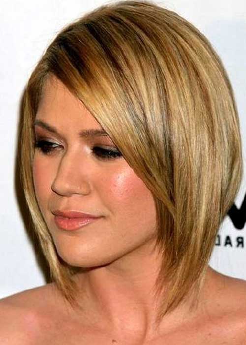 Round Face with Straight Short Bob Hairstyles