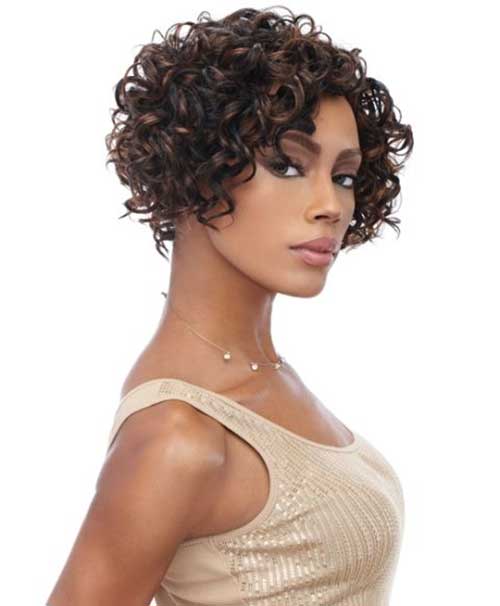 Short Curly Brown Weave