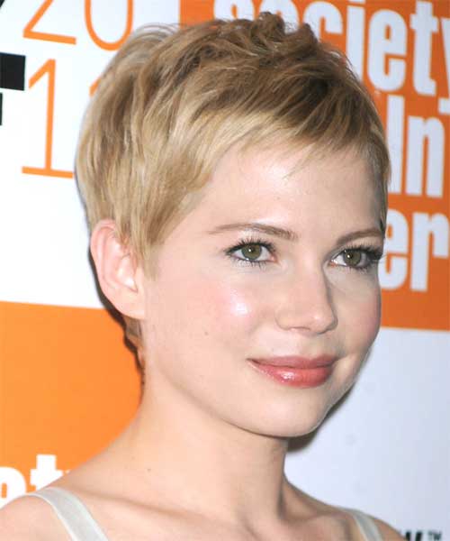 Short Straight Pixie for Round Faces Hairstyles