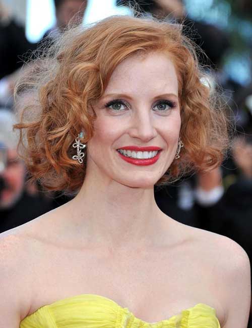 Ginger Short Curly Hairstyles for Oval Faces