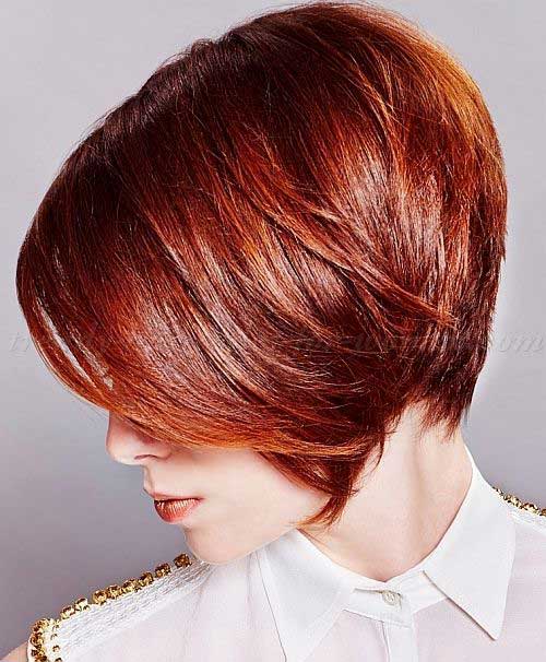Trendy Layered Red Bob Haircuts