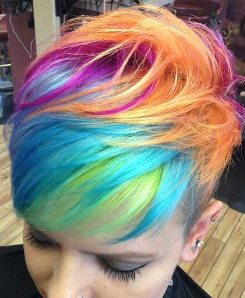 Colored Funky Hairstyles for Short Hair