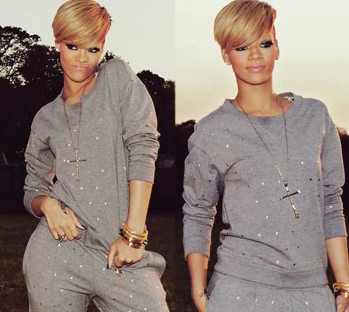 Rihanna Short Blonde Hairstyles