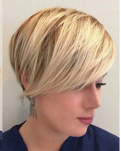 Blonde Layered Short Haircuts for Round Faces-14