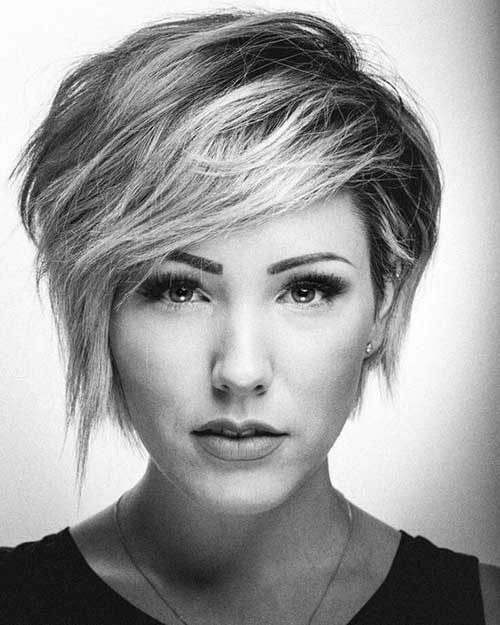 Rounded Face Shape Long Pixie Cut