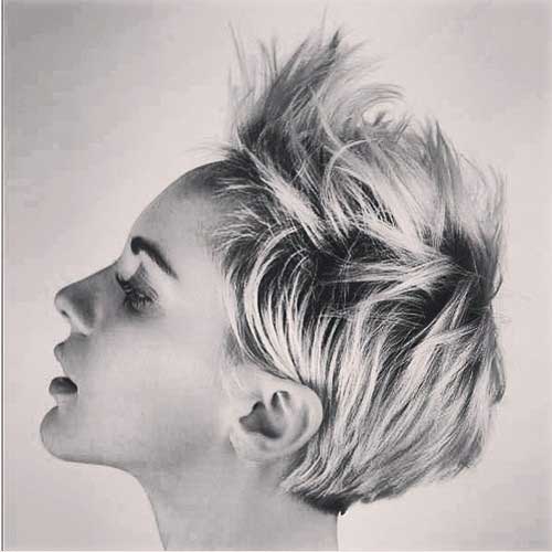 Side view of pixie haircut