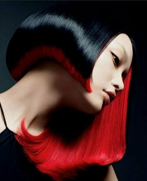 Red and black hairstyles for short hair