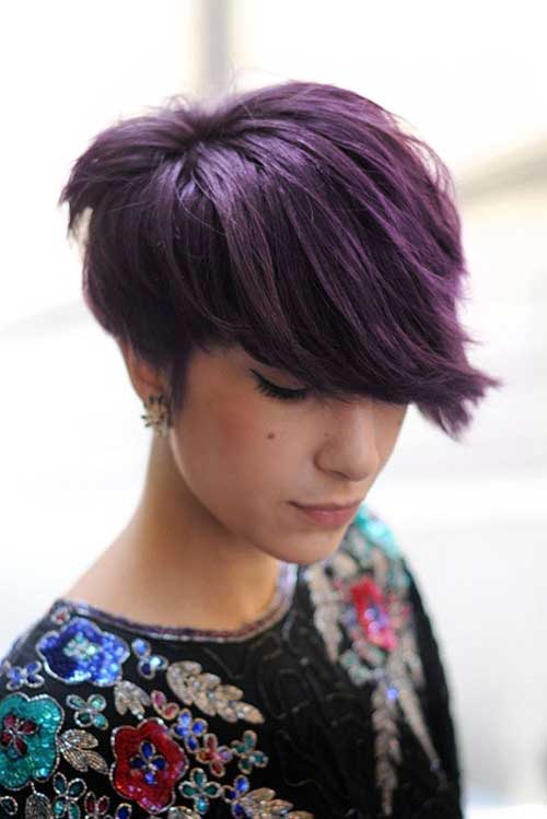 Purple pixie haircut