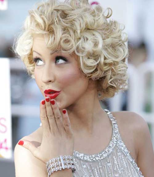 Short blonde curly hairstyles for women