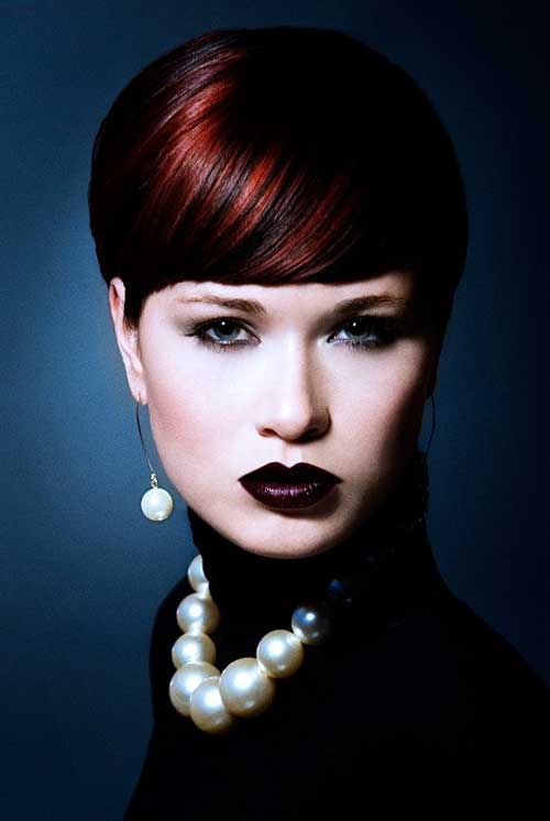 Red and black short hairstyles
