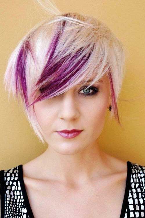 Short blonde and purple hair
