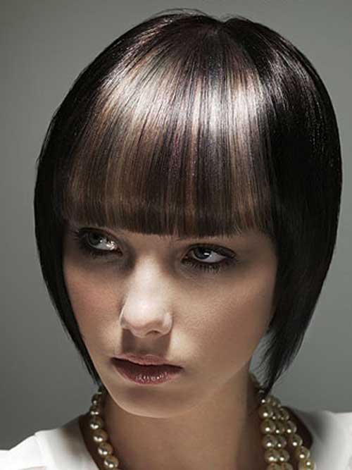 Short straight hairstyles with bangs