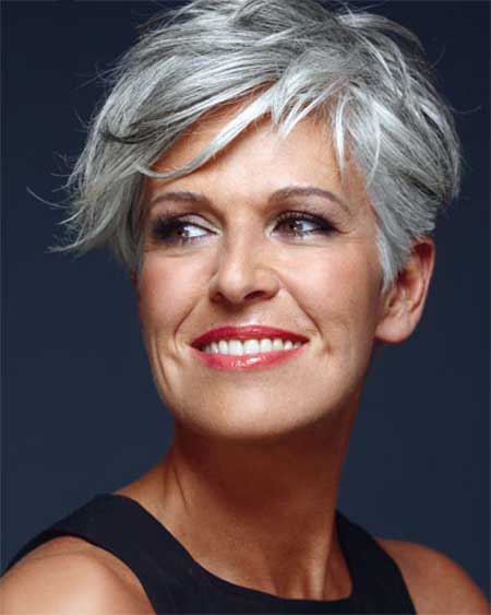 Short grey hair styles for older women