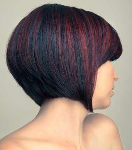 Cool Graduated Bob Cut with Hues of Red