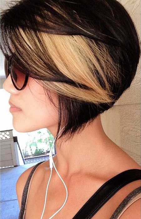 Glamorous Black Hair with Highlights of Blonde