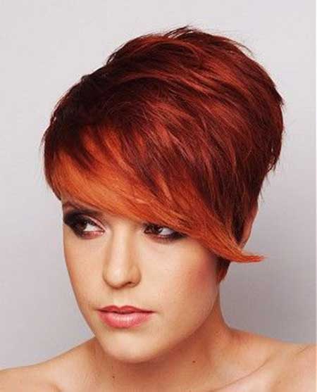 Red and Orange Pixie Cut