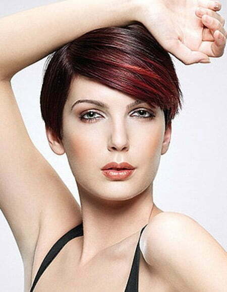 Charming Pixie Cut with Hues of Red Color