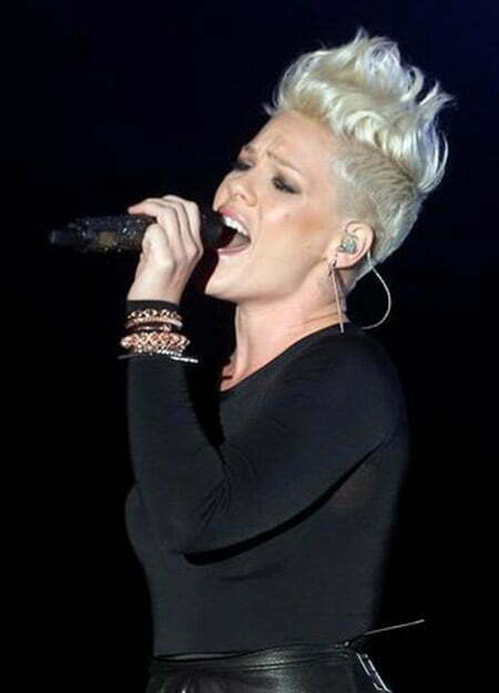 Pink's Awesome, Funky, and Spiky Pixie Cut